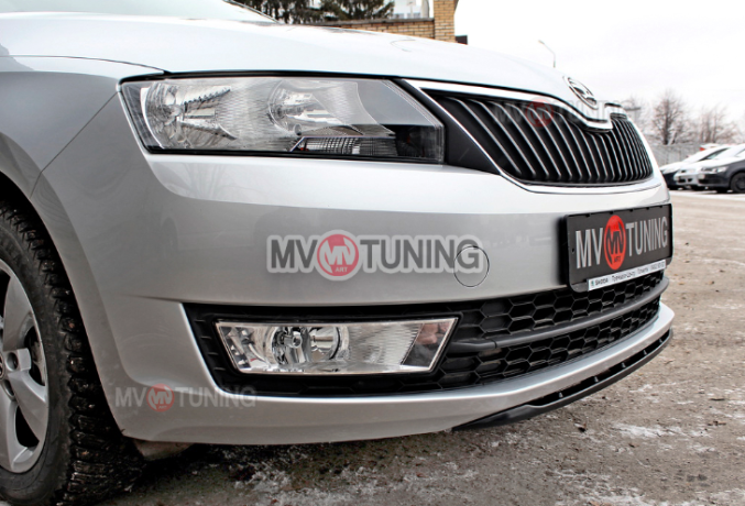 Спойлер переднего бампера (под покраску) для Skoda Rapid (2012-н.в.) купить недорого с доставкой в Бор