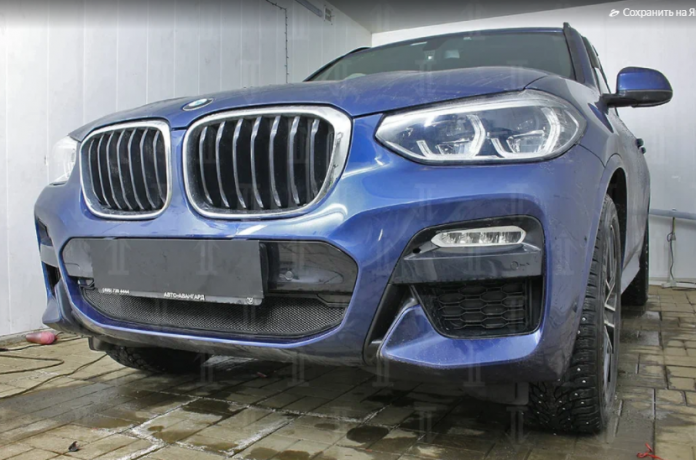 Защита радиатора "Standart" BMW X3 (2017-2021) чёрная купить недорого с доставкой в Бор